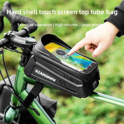 Bike/Bicycle Phone Front Frame Bag with TPU Touch-Screen and Sun-Visor Top Tube Bike Bag Waterproof for MTB Road Bikes