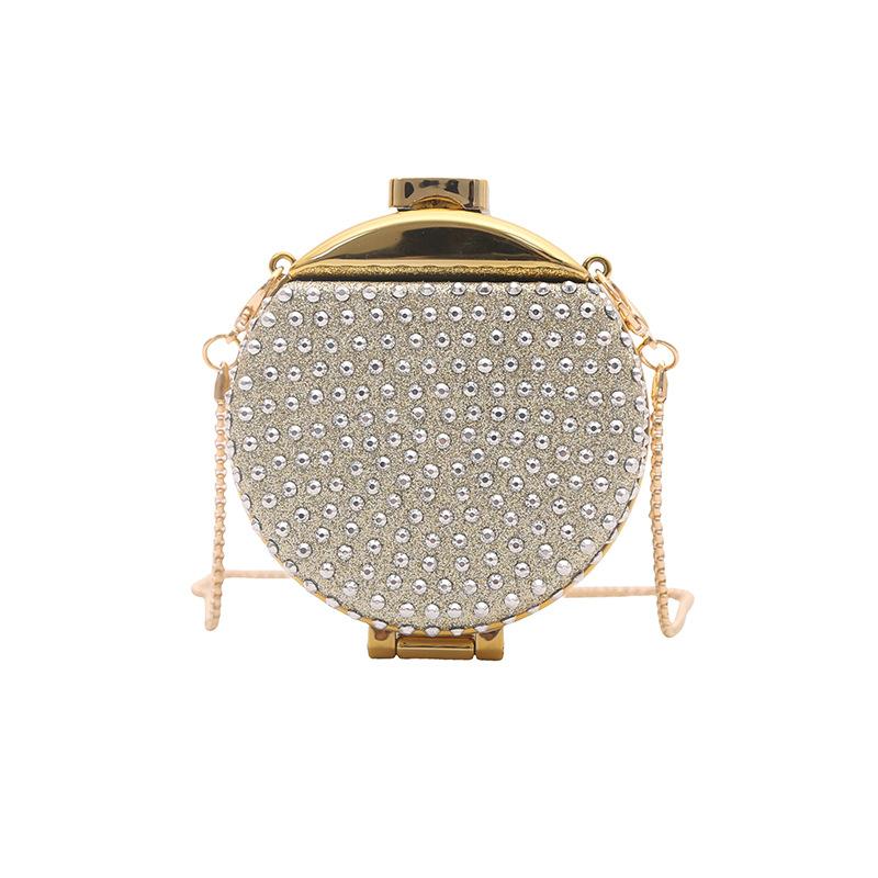 Mini Petite Luxury Diamond Inlaid Round Shaped Crystal Clutch Bag Women's Crossbody Bag Wedding Dinner Party Shoulder Bag