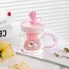 Cute Pet Diary Money Flower Glass Straw Cup