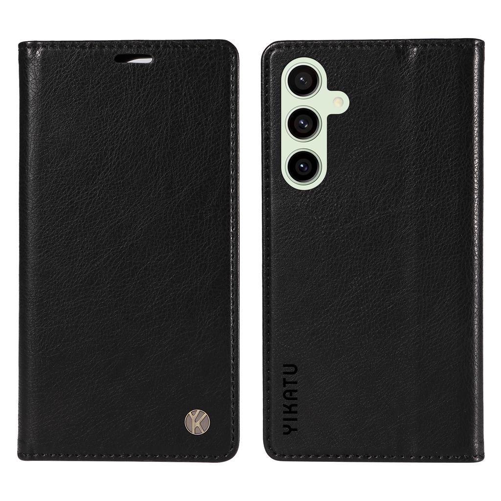 For Samsung Galaxy S24 FE Case Litchi Texture Leather Wallet Flip Phone Cover
