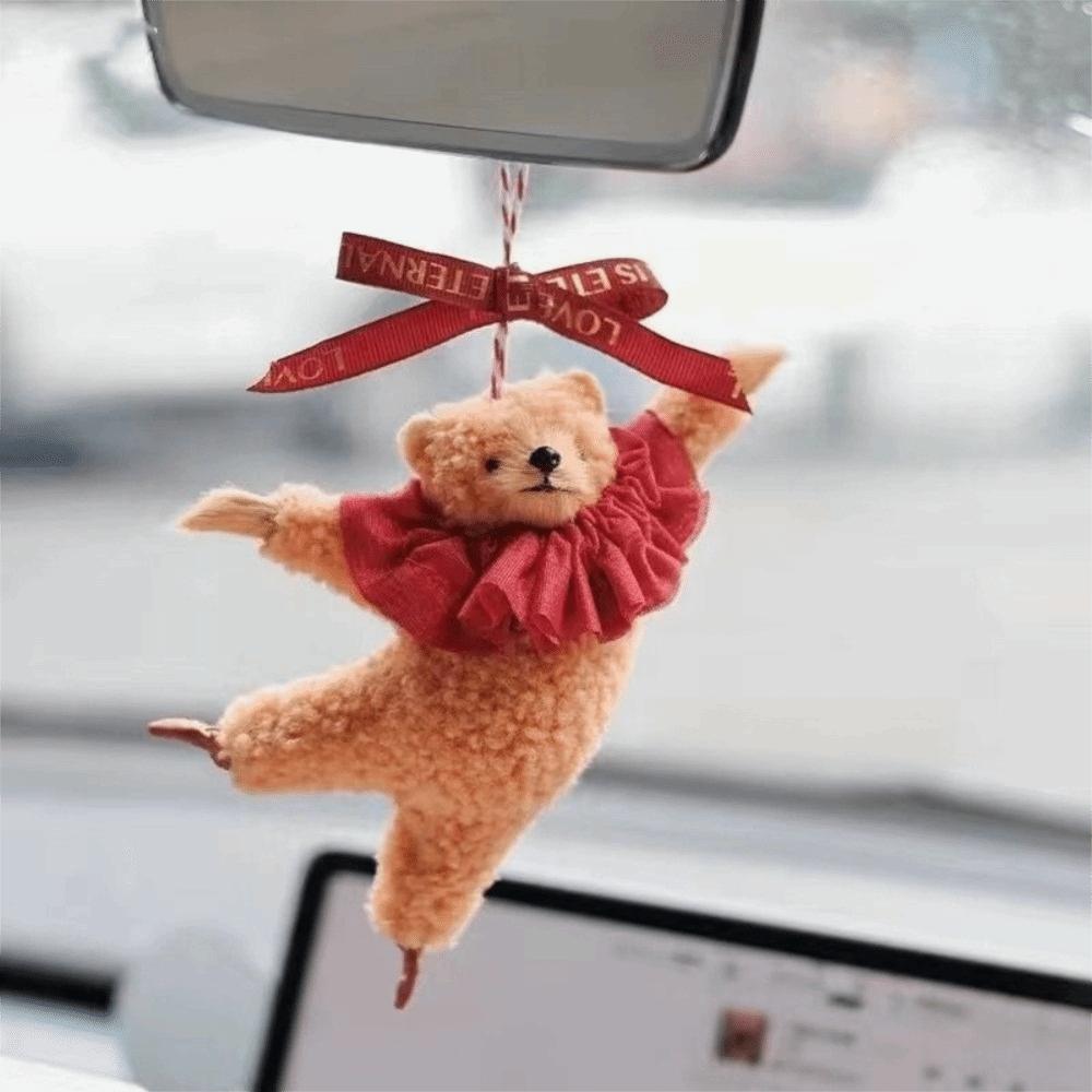Cute Cartoon Ballet Boston Bear Pendants Soft Stuffed Animal Bear Keyrings  Bear Keyrings Dancing Bear Decoration Bag Charm