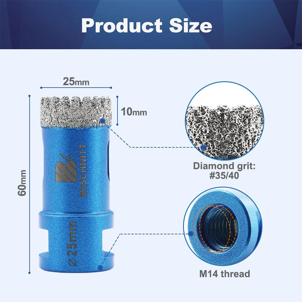 BRSCHNITT Drilling Bit Dia 20-100mm for Granite Marble Stone Hole Saw Porcelain Tile Cutter Drilling Core Bit