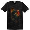 Turkey T Shirt Colorful Wild Bird Fan Thanksgiving Fall Holiday Graphic Art Tee