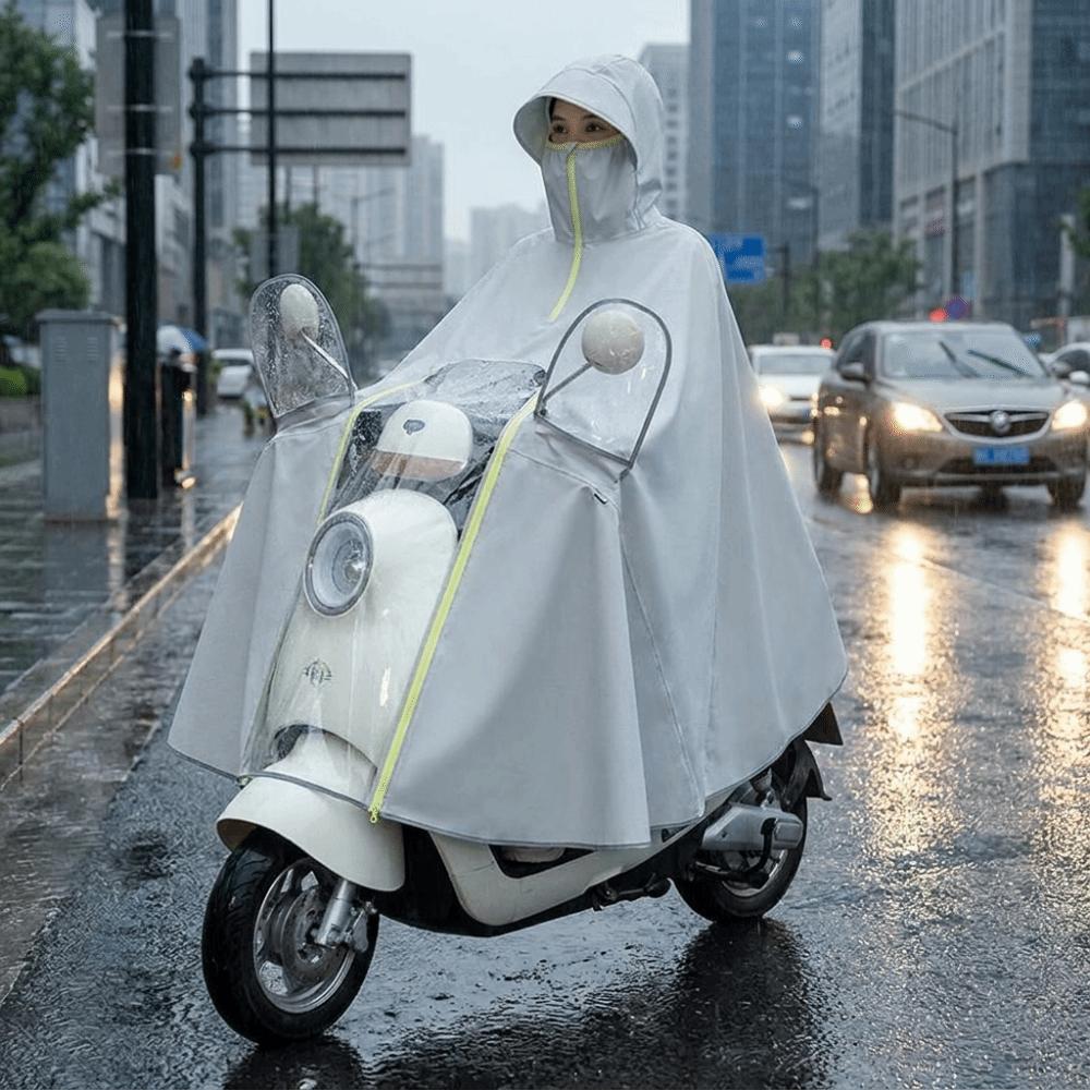 Waterproof Motorcycle Raincoat High Neck Full Body Rain Poncho Outdoor Motorcycle