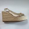 Gold Platform Shoes Women Wedge Heels Peep Toe Elegant Ladies Party Evening Shoes Espadrille Wedge Heel 10cm Plus Size 42