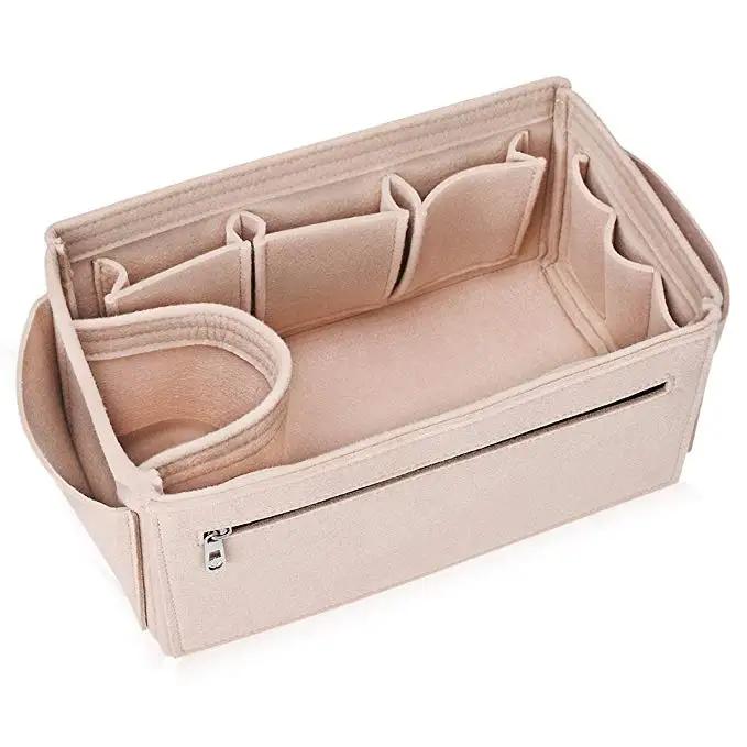 Make up Organizer Felt Cloth Handbag Organizer Insert Bag Travel Inner Purse Portable Cosmetic Bags Fits Speedy Neverfull