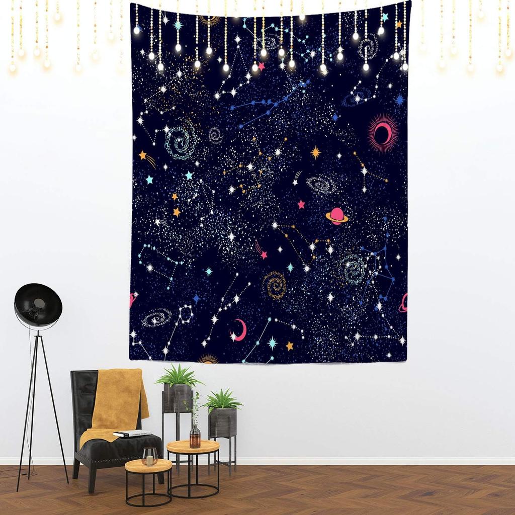 Space Tapestry,Space Pattern Science Stars in Galaxy Wall Hanging Large Tapestry Psychedelic Tapestry Decorations Bedroom Living