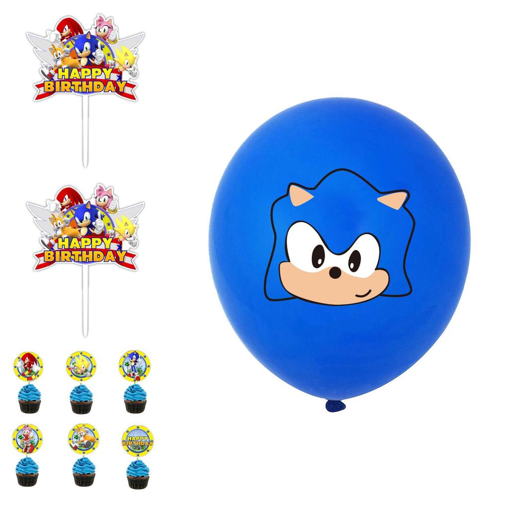 Sonic Birthday Party Decorations Set With Vibrant Banners Cake Toppers And Balloons