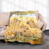 1 Stück Cartoon Cabypara Aufdruck Decke Warm Weich und Bequem Heim Reise Decke Büro Sofa Feiertagsgeschenke für Erwachsene Kinder