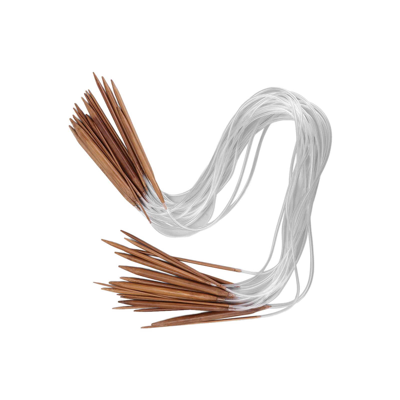 

Набор крючков для вязания 18 шт. бамбуковые круговые спицы 12 размеров набор для вязания крючком для домашнего ткачества