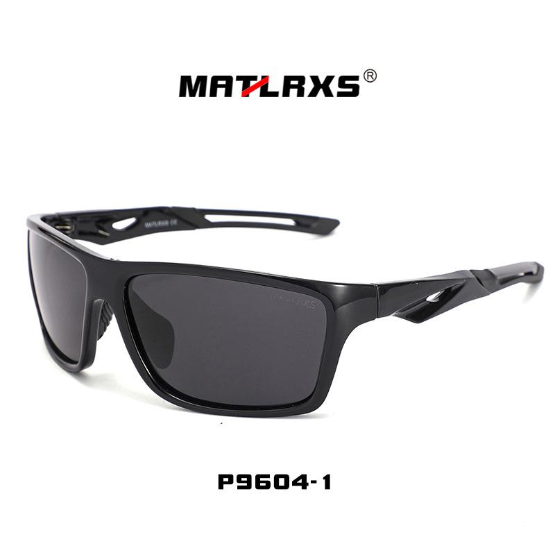 

Men s new cycling glasses, integrated windproof outdoor mountaineering sports goggles, polarized fishing sunglasses9604 Glossy black frame, black