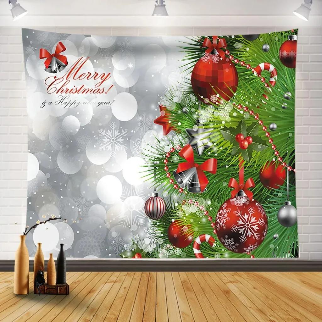 Christmas Party Red Background Tapestry Bedroom Living Room Home Christmas Decoration Tapestry