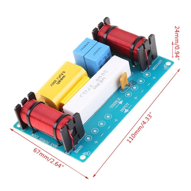 WEAH-338 3-Wege-120-W-Lautsprecher-Frequenzteiler, Hoch-/Tieftöner-Lautsprecherfilter
