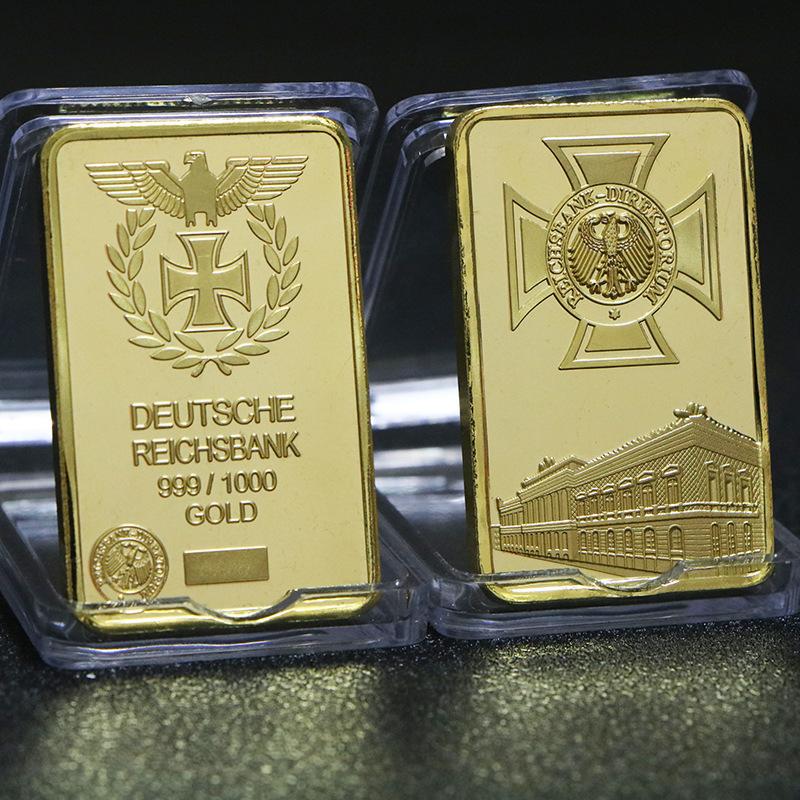 Stati Uniti, Germania, Europa, Blocchi commemorativi quadrati, monete commemorative, monete, oggetti da collezione, lingotti d'oro, blocchi placcati in oro