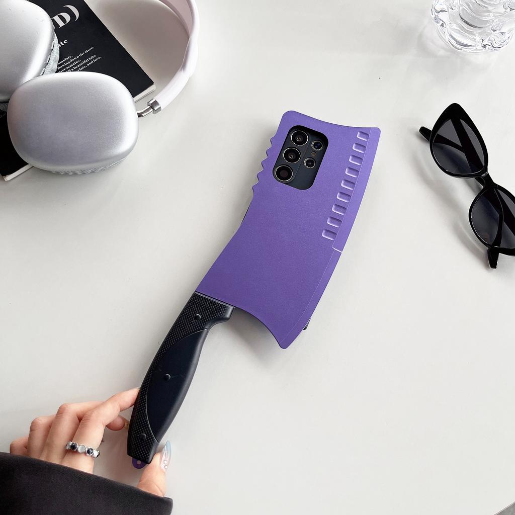 Custodia Divertente per Telefono 3D Simulazione Coltello da Cucina Chopper da Cuoco per Samsung Galaxy S21 S22 S23 S24 Plus S25 Ultra Copertura Antiurto