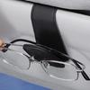 Car Sun Visor Glasses Mount Ticket Card Holder Magnetic Leather Hanger Clip