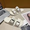 Women's Summer Square Buckle Slippers: Non-slip, Versatile for Indoor & Outdoor Wear