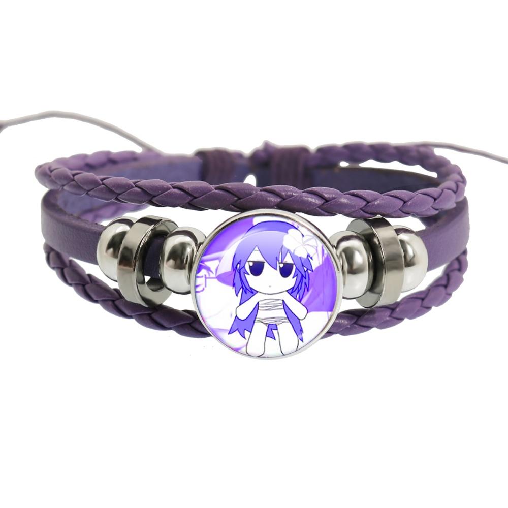 Sewerslvt Schizofrenia Dnb Cover Album Cartoon Creative Button Rope Button Purple Leather Bracelet Jewelry Charm Fans Gift