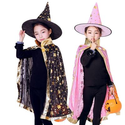 Hat Witch Caps Children Cosplay Costumes Scary Costumes Halloween Cloak Sets Performance Clothes