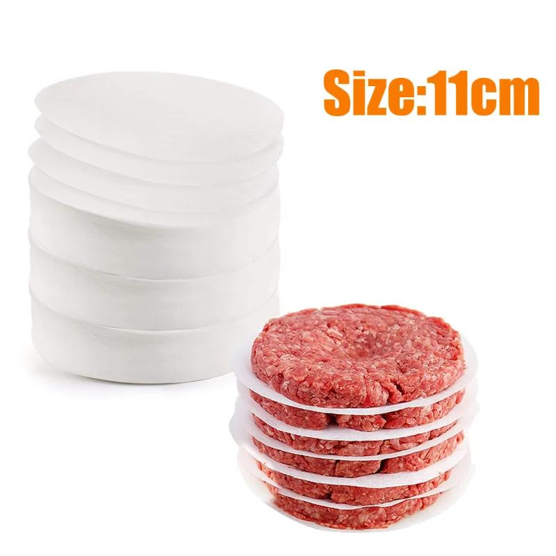 100pcs 4.33 inch Hamburger Patty Paper Round Wax Paper Sheet for Burger Press Baking Cake Baking Separate  Patty Oil Paper