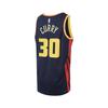Nike NBA Curry Golden State Warriors Stephen Curry 30 Number Lettering Comfortable Sports Basketball Jersey Men Jersey Dark-Blue FQ4342-422