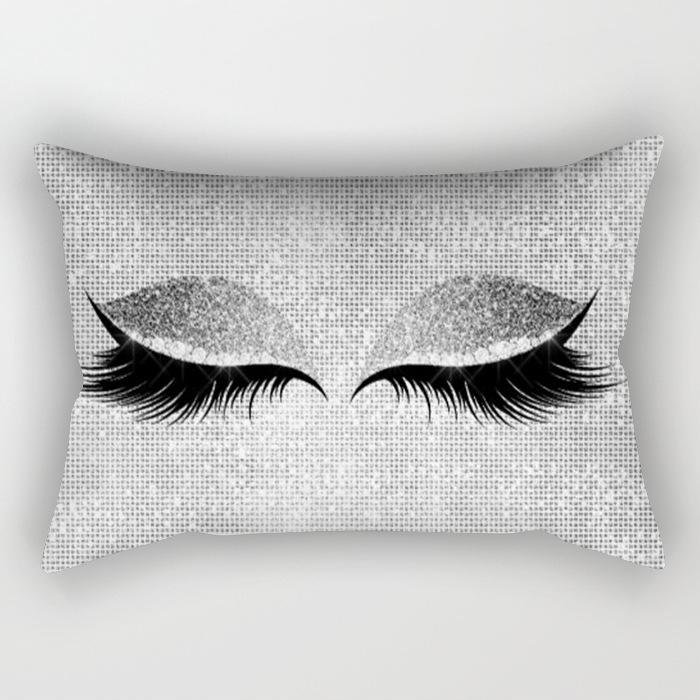 Eyelash Pillow Case European and American Fashion Sleep Waist Pillow Case Living Room Sofa Cushion Pillow Core