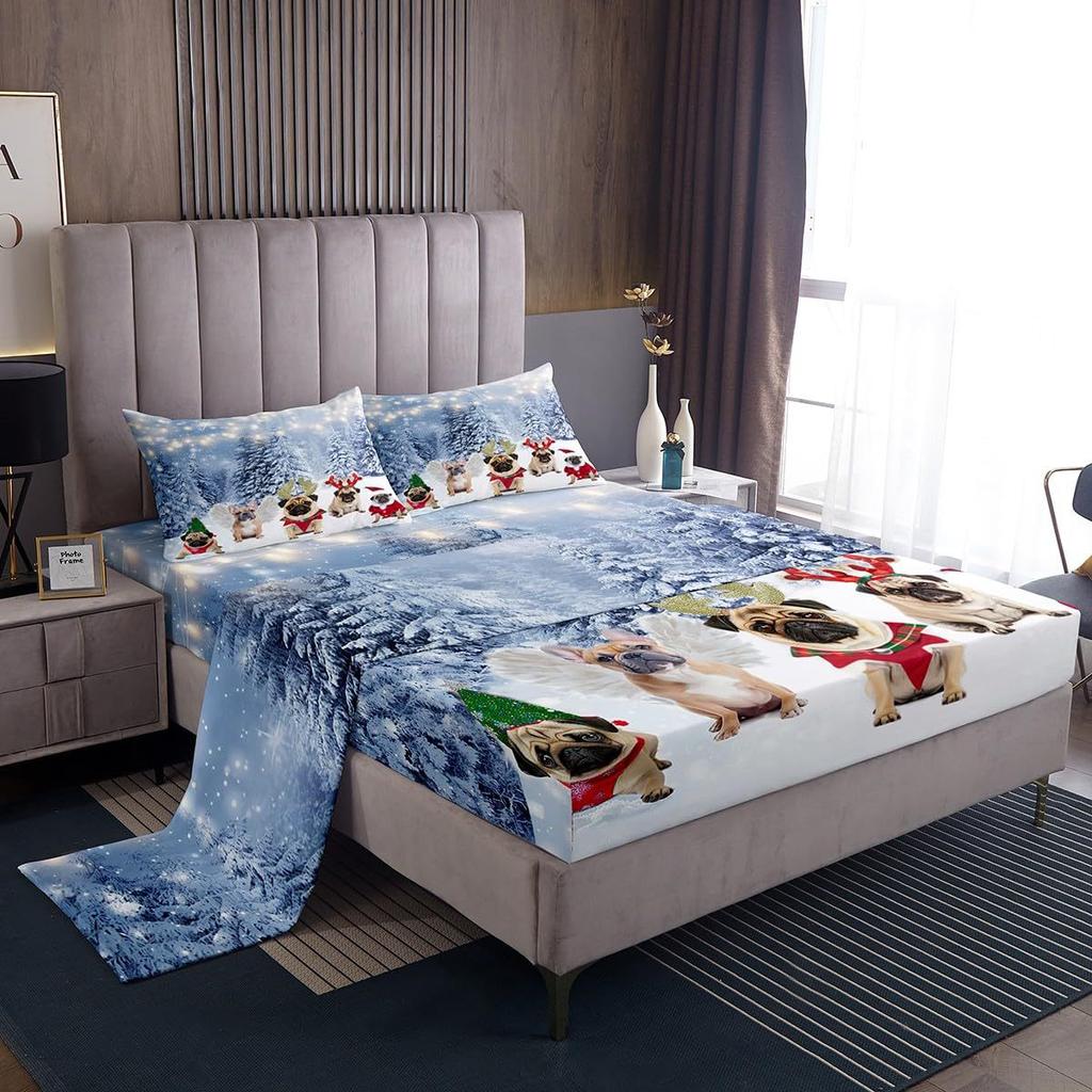 Weihnachtsmotiv Matratze Vier-teiliges Bettwäscheset Schlafzimmer Wohnheim Bettwäsche Dekoration