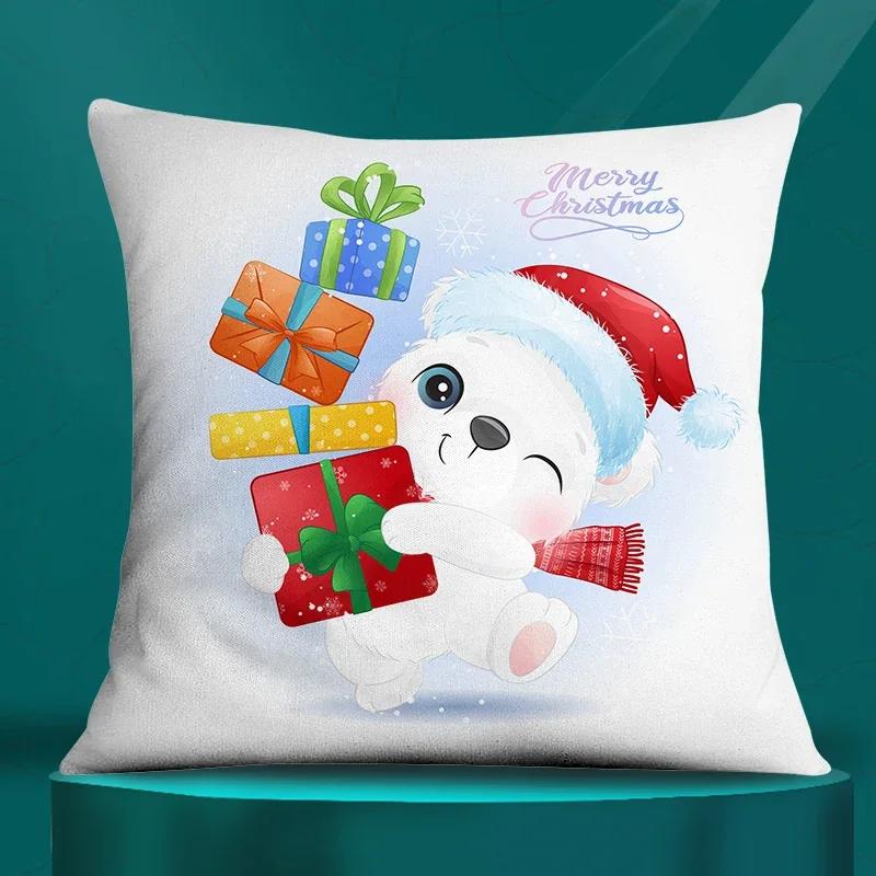 Square Pillowcase, Christmas Gift, Santa Car Supplies, Office Supplies, Living Room Sofa Cushion Cover, Home Decoration.