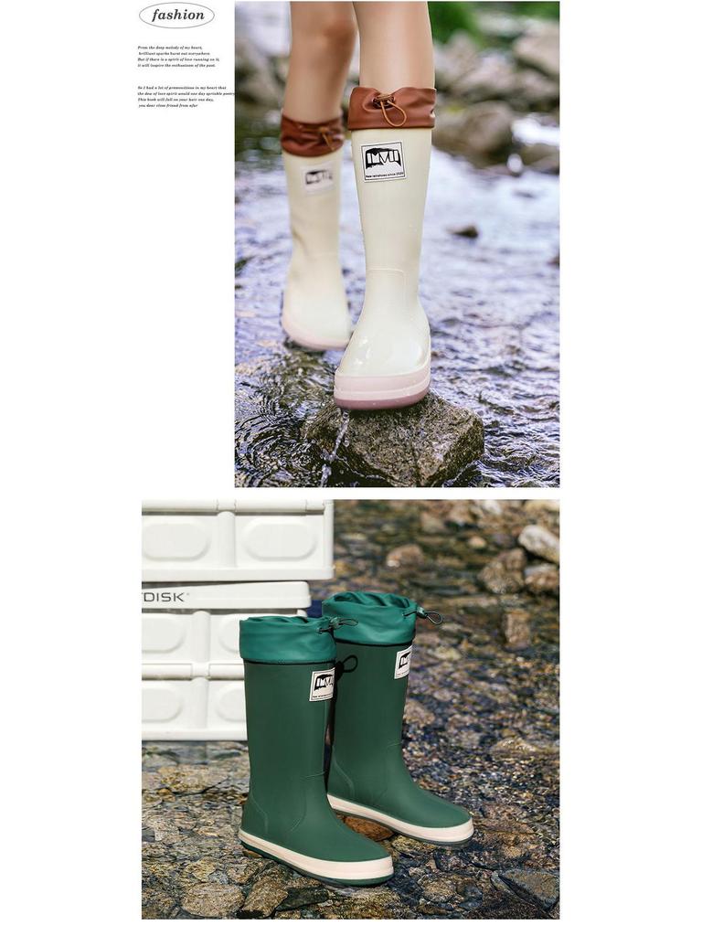 Černé Vodotěsné Letní Holínky s Dlouhou Holení - Odolné Boty do Vody pro Venkovní Nošení