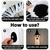 Halloween Light Up Smiling Ghost Hanging Decoration with Witch Hat Long Fringe Design for Indoor Outdoor Party Use