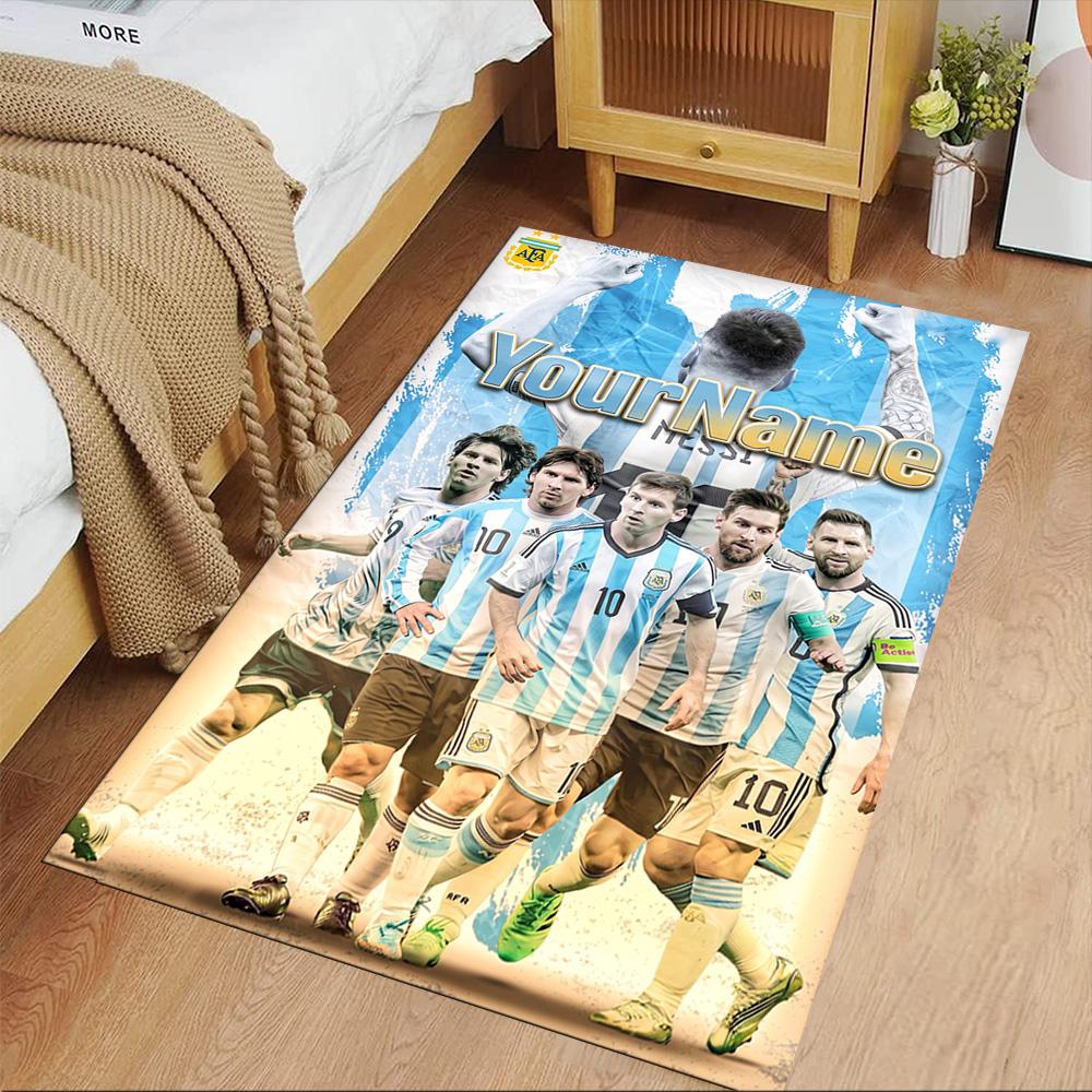 Messi Customizable Name Carpet Perfect for Outdoor Dormitory Game Room Dining Room Antislip Carpet Decorate Offices Gift for Festivals