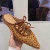 Fashion Summer Hollow Out Women Mules Slippers Elegant Butterfly-knot Slides Ladies Outdoor Street Style Sandalias