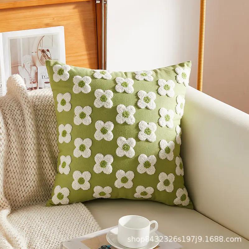 45X45Embroidery Pillowcase Pillow Cover Luxury Flower Nordic Vintage Style Cushion Covers Home Living Room Sofa Couch Seat Decor