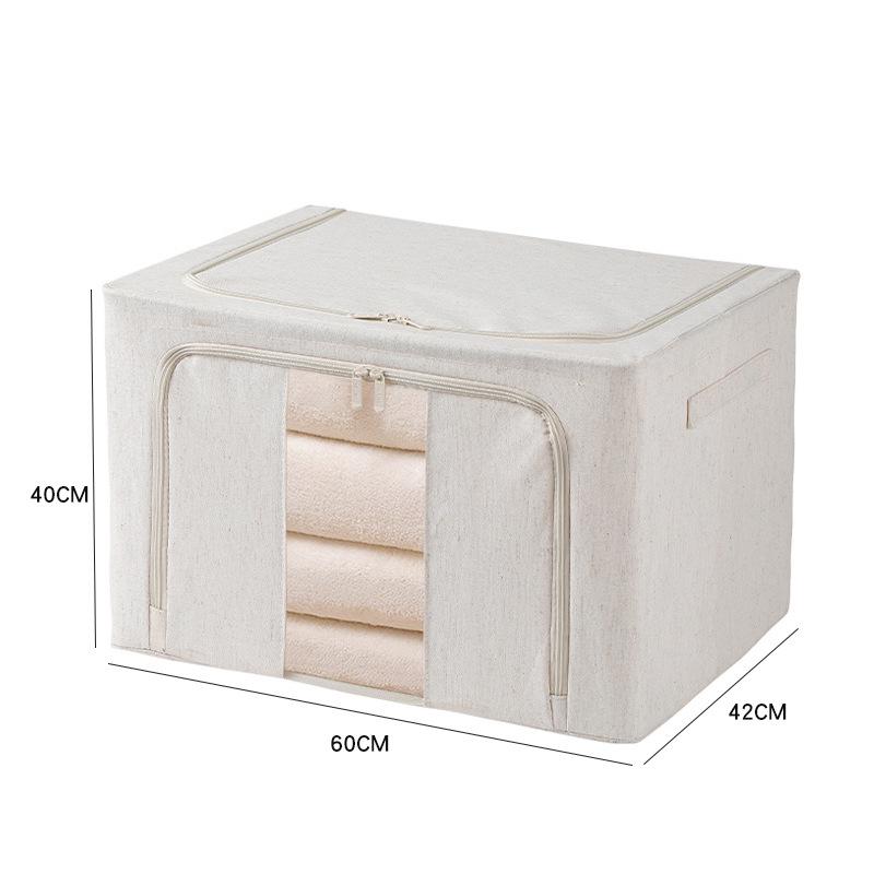 Cotton Linen Foldable Storage Box - Large, Portable Wardrobe Organizer and Moving Essential