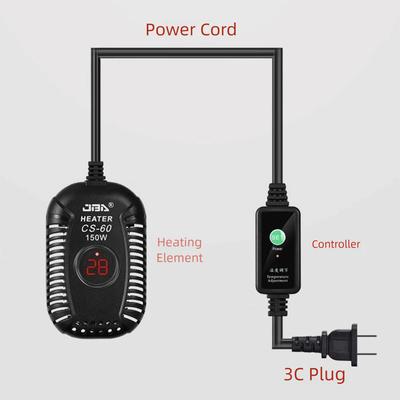 Quartz Glass Aquarium Submersible Heater Ultra Short Adjustable Fish Tank Heating Rod 25w-150w Low Water Level