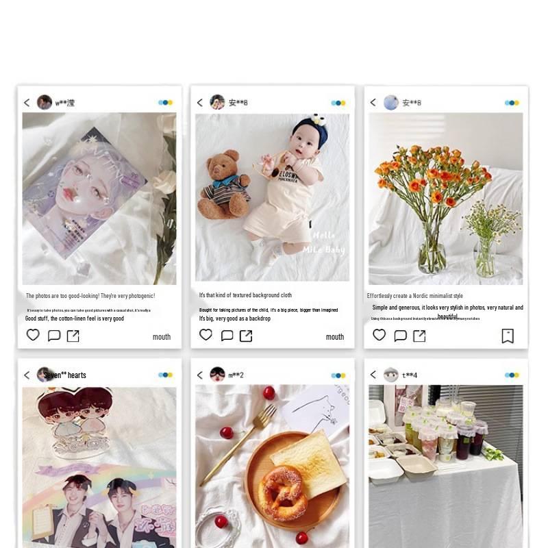 White Cloth Backdrop: Textured Tablecloth for Food, Cake, Flat Lays, Cosmetics, Nail Art, and Children's Clothing Photography.