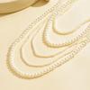 Vintage Y2K light luxury multi-layer pearl necklace niche design cold wind pearl choker handmade collarbone chain
