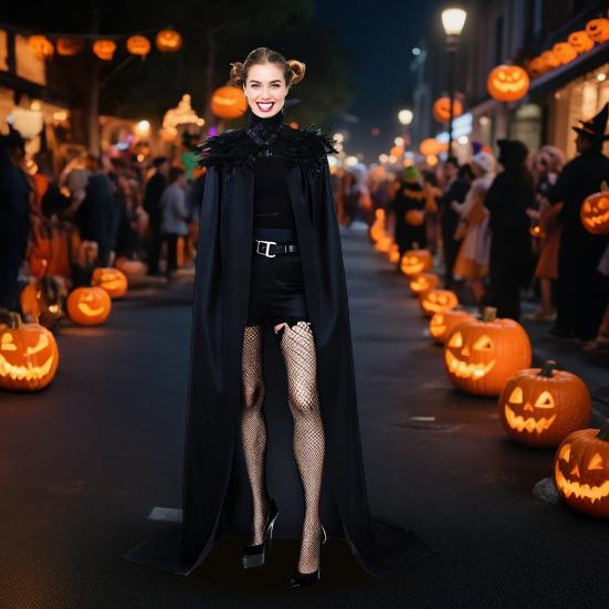 Halloween Shawl Velvet Fabric Demon Angel Costume Cloak Easy Strap