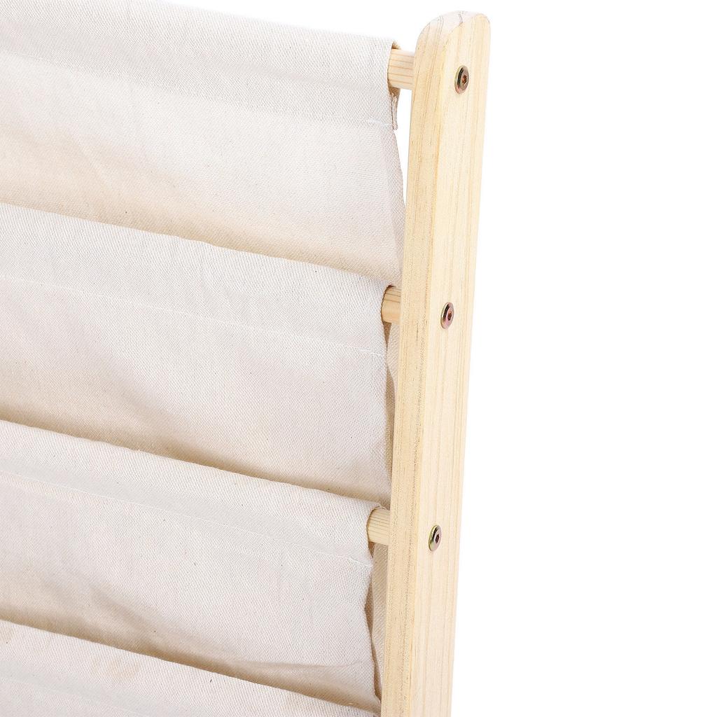 FDIT Standing Children\'s Book School Wooden Book Shelf, Baby Rding Rack & Storage Shelf for Ages 3+, Safe Pine & Cotton  , Space Saving Nursery