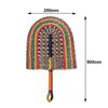 Handwoven Straw Fan Wall Art Decor Decorative Accessory Handmade Fan with Leather Handle for Wall