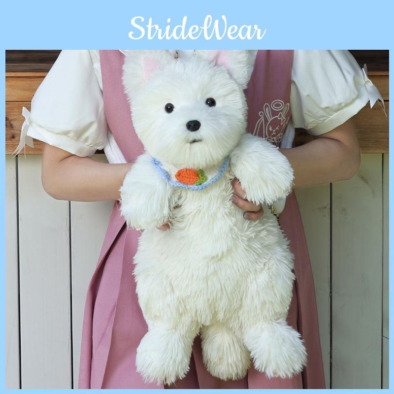 West Highland White Terrier Dog Doll Backpack Cute Girl Decorated Bags Shoulder
