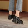 Mary Jane Shoes Women's Platform Shallow Mouth Single Shoes Spring British Style Round Head with Buckle Small Leather Shoes Retro Style