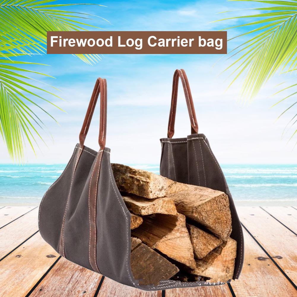 Buy Large Canvas Log Tote Bag Carrier Indoor Fireplace Firewood Totes