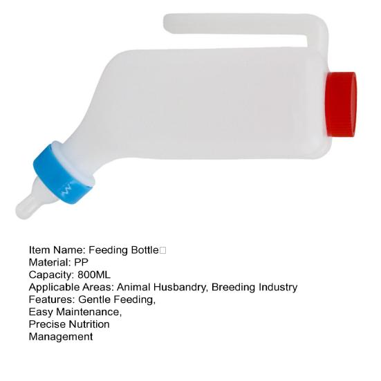 Lamb Nursing Bottle 800ml Cub Breast Replenisher with Scale Hanging Milk Feeder Bottle Mimics Breast Milk Lamb Feeder for Little Goat Calf Sheep