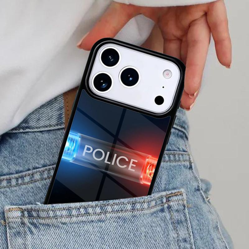 Police Car Soft Phone Case for iPhone 17ProMax 12 13 14 15 16e 17 Pro Max Plus Air Cover