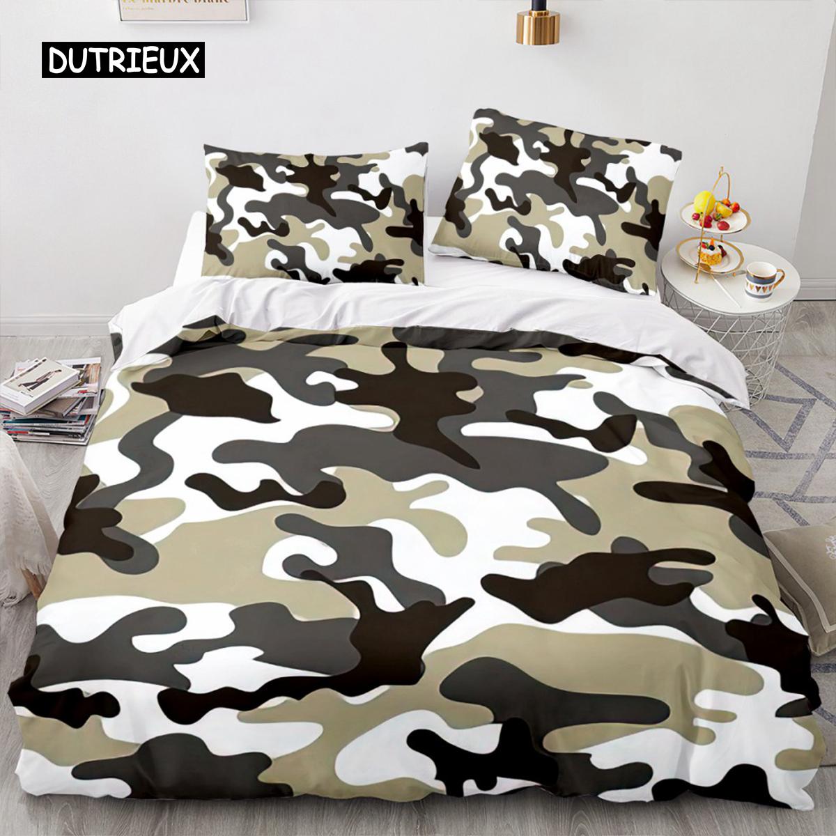 

Камуфляжний постільний комплект Абстрактна підодіяльник Зелені джунглі Комфортна ковдра Камуфляж для підлітків Хлопчиків Спальня для дорослих Домашні прикраси EU single(135x200cm)