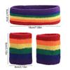 Elastic Rainbow Tennis Headband Polyester Fitness Wrist Brace Sport Safety Sport Wristband  Running