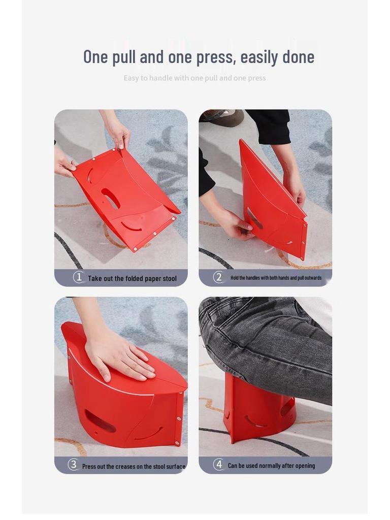 Jin Fu Portable Folding Plastic Stool for Travel and Outdoor Use