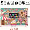 2D Kids Happy Birthday Backdrop, Candy House Theme Photography Background