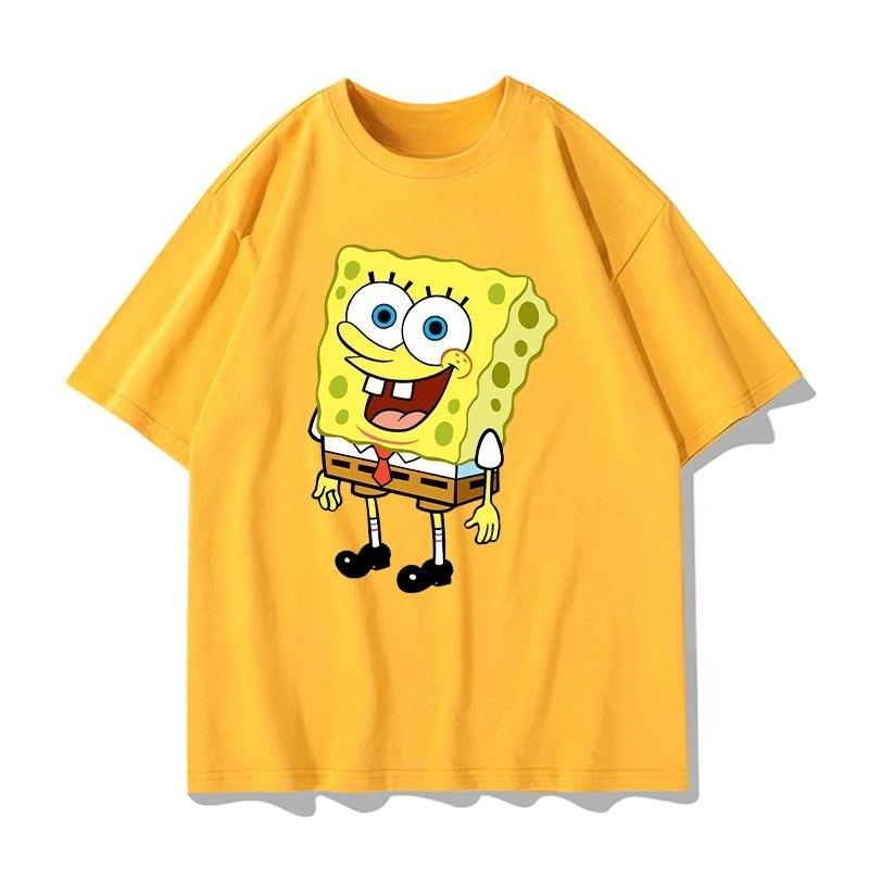 New Spongebob Squarepants Patrick Star Anime Printed Tshirt Large Cotton Short Sleeve Card Harajuku Boys And Girls Street Wear